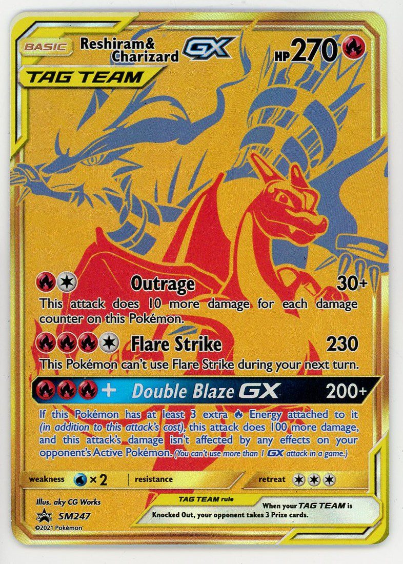 Pokemon Reshiram Charizard Gx Sm Black Star Promo Full Art Nm