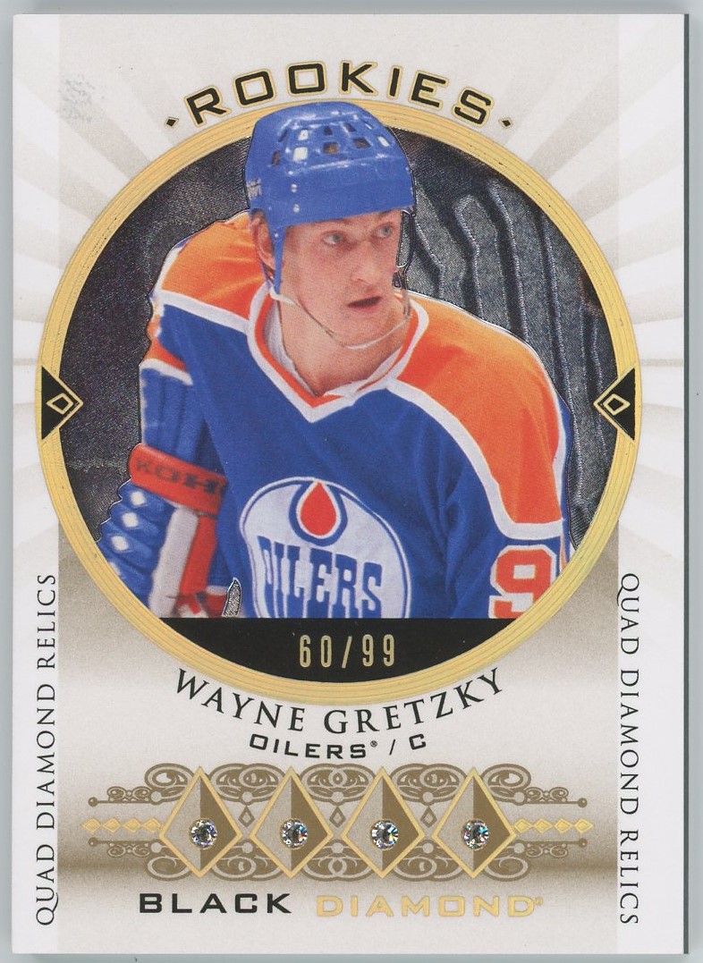 Wayne Gretzky Oilers UD 2015 16 Black Diamond Quad Diamond Relics Card