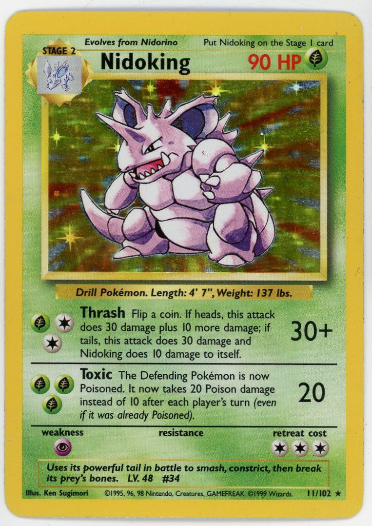 Pokemon Nidoking Holo Rare Base Set Froggers House Of Cards