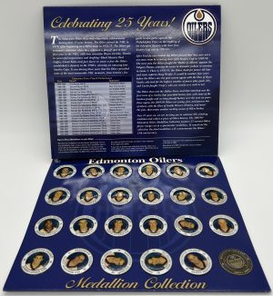 2003-04 Edmonton Oilers Medallion Collection Album W/ 25 Coins