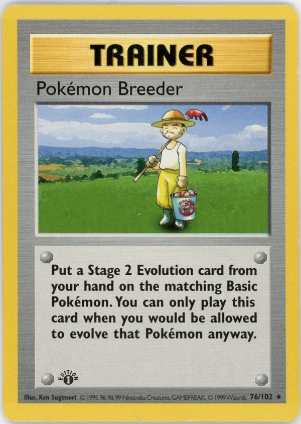 Trainer Pokemon Breeder Pokemon 1ST Edition 76/102