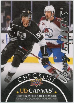 Byfield, Newhook 2021-22 UD Series 1 Young Guns Canvas Black Checklist #C120 SP