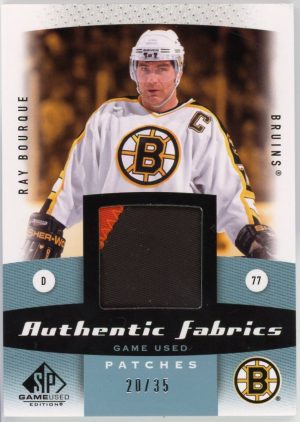 Ray Bourque 2010-11 UD SP Game Used Authentic Fabrics Patch /35 #AF-BO