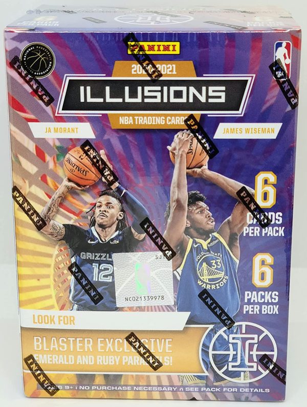 2020-21 Panini Illusions Basketball 6-Pack Blaster Box Sealed (Emerald and Ruby Parallels!)