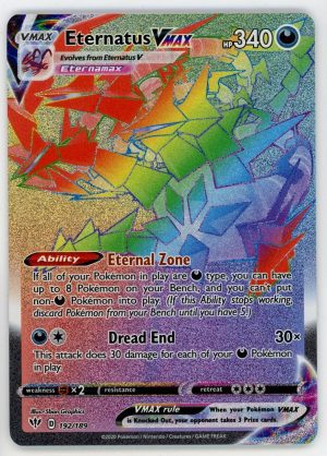 Pokemon Eternatus VMAX 192/189 Darkness Ablaze Rainbow Secret Rare NM