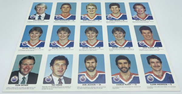 1984-85 Edmonton Oilers Red Rooster Uncut Sheet Set