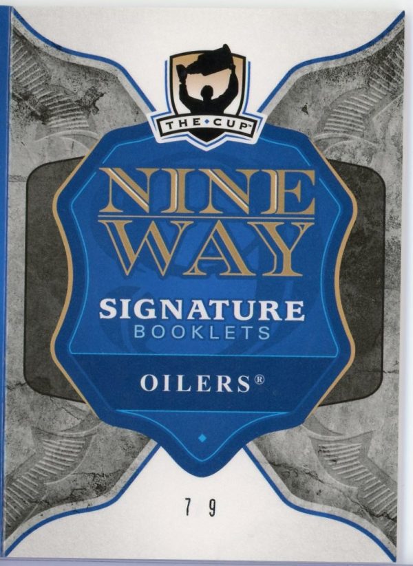 Gretzky, Messier, Coffee, Kurri, etc Nine Way Oilers Signature Booklet 2017-18 UD #9W-EO