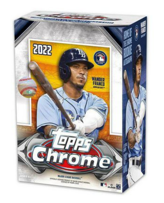 As an absolute staple of the Baseball card calendar, 2022 Topps Chrome Baseball returns with an array of exciting new inserts and colorful parallels!Collect an all-new assortment of stunning chrome inserts including Heart of the City, Pinstriped and New Classics alongside a fresh 200-card Base Set of superstars and rookies!Look for Retail Exclusive Parallels in Every Box! Each Blaster Box Contains:• 4 Cards per Pack• 8 Packs per Box• 4 Sepia or Pink Refractor Parallel Cards