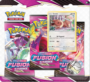 Pokémon TCG: Sword & Shield - Fusion Strike - Blister Pack - Three Boosters - Eevee Promo Card