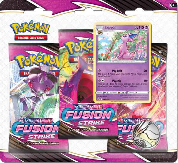 Pokémon TCG: Sword & Shield - Fusion Strike - Blister Pack - Three Boosters - Espeon Promo Card