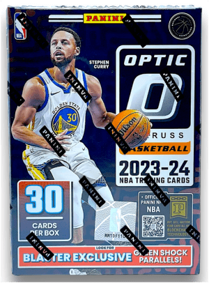 2023-24 Panini Donruss Optic Hobby Blaster Box 6 Packs per box 5 Cards per pack 7 Inserts or Parallels per box, on average! Look for Blaster Exclusive Green Shock Parallels and Ultra-Rare Phazes Inserts!!