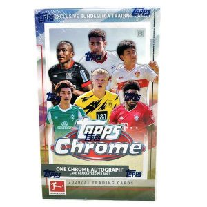 2020-21 TOPPS CHROME BUNDESLIGA CARDS - BOX (18 PACKS PER BOX) (4 CARDS PER PACK) (TOTAL OF 72 CARDS + 1 AUTOGRAPH)