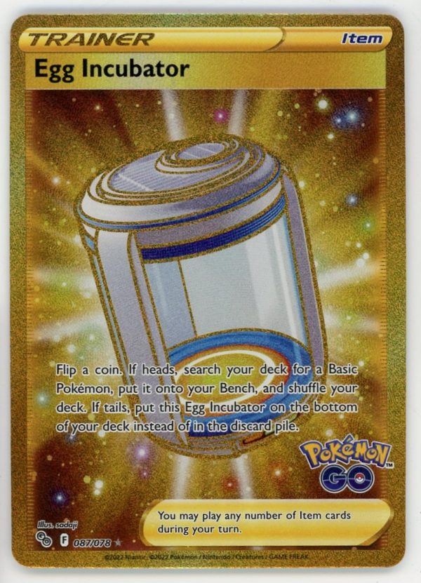 Pokemon Egg Incubator 087/078 Pokemon GO Gold Secret Rare NM