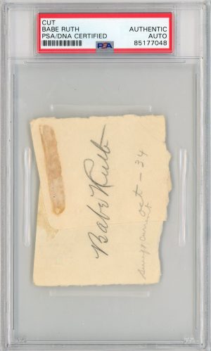 Babe Ruth Autographed PSA Slabbed Cut With JSA Letter RARE!!
