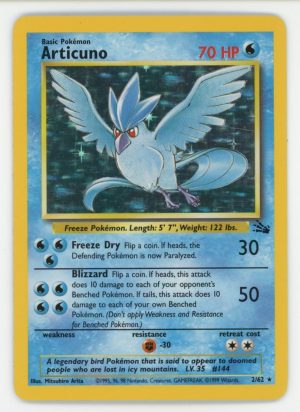 Articuno Pokemon Fossil Holo 2/62