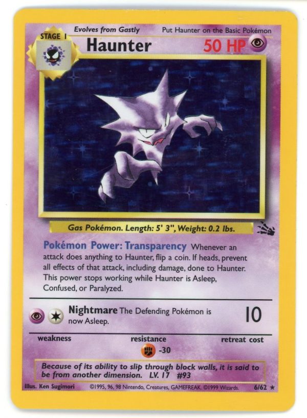 Haunter Pokemon Fossil Holo 6/62