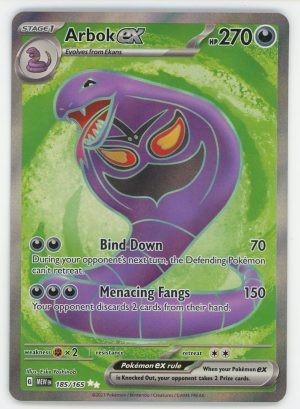 Arbok EX Pokemon Scarlet And Violet 151 Full Art Holo 185/165