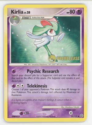 Kirlia Pokemon Secret Wonders Prerelease Holo Rare 53/132