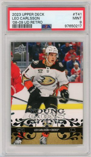 Leo Carlsson 2023-24 Upper Deck '08-09 Retro Young Guns RC #T41 PSA 9