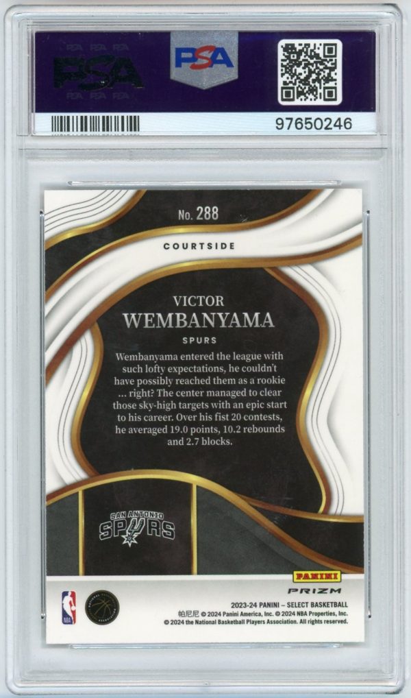 Victor Wembanyama 2023-24 Select Orange Tectonic RC #288 PSA 10