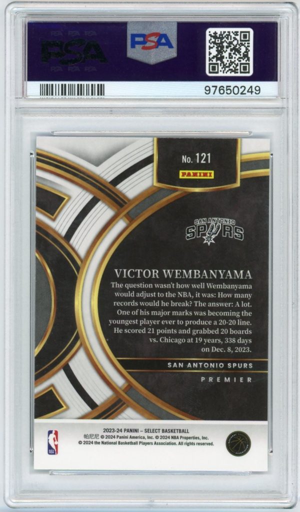 Victor Wembanyama 2023-24 Select Blue Premier RC #121 PSA 10