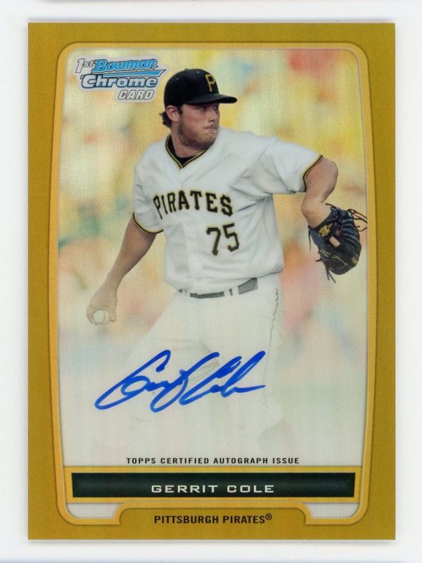 Gerrit Cole 2012 Bowman Chrome 1st Gold Refractor Auto 10/50 RC