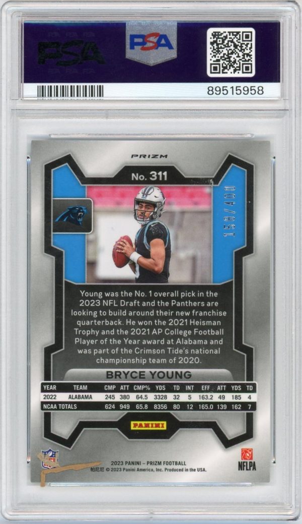 Bryce Young 2023 Panini Prizm Pandora 158/400 RC #311 PSA 10