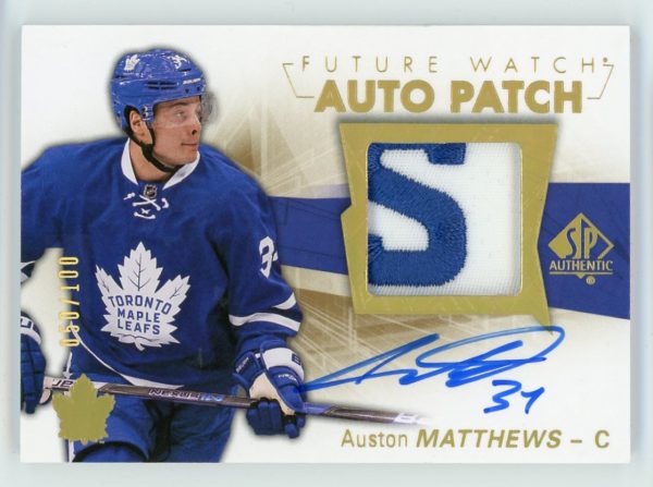 Auston Matthews 2016-17 SP Authentic Future Watch Auto Patch 050/100 #146