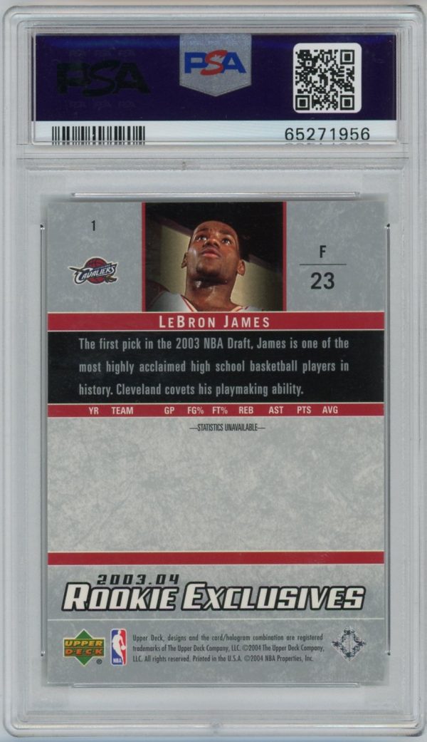 LeBron James 2003-04 Upper Deck Rookie Exclusives RC #1 PSA 10