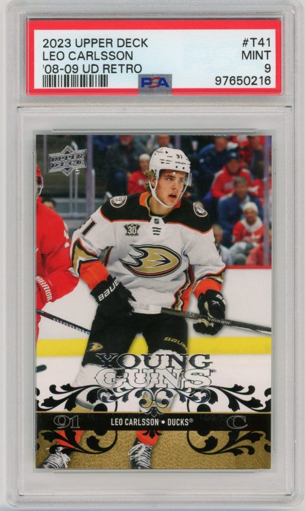 Leo Carlsson 2023-24 Upper Deck Retro Young Guns RC #T41 PSA 9 (B)