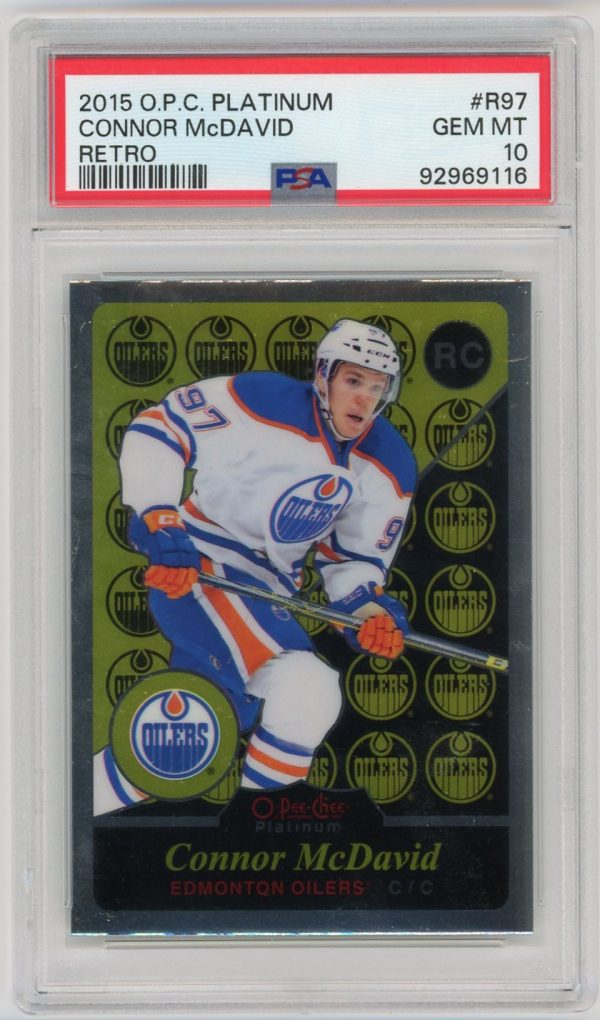 Connor McDavid 2015-16 OPC Platinum Retro Rookie Card #R97 PSA 10