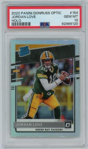 Jordan Love 2020 Panini Donruss Optic Rated Rookie Holo RC #154 PSA 10