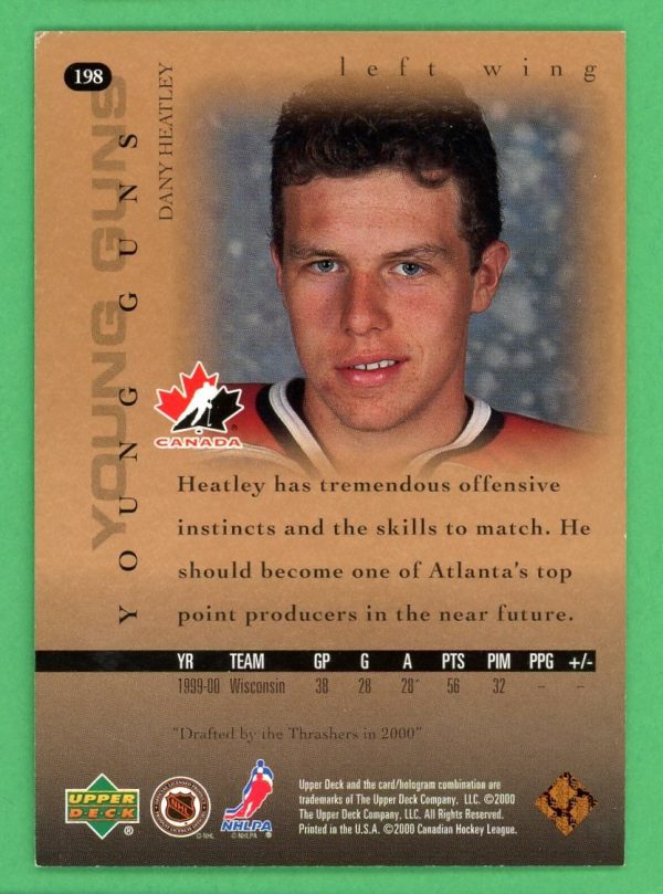 Dany Heatley 2000-01 Upper Deck Young Guns Rookie Card #198