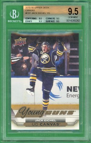 Jack Eichel 2015-16 Upper Deck Young Guns Canvas RC #C91 BGS 9.5