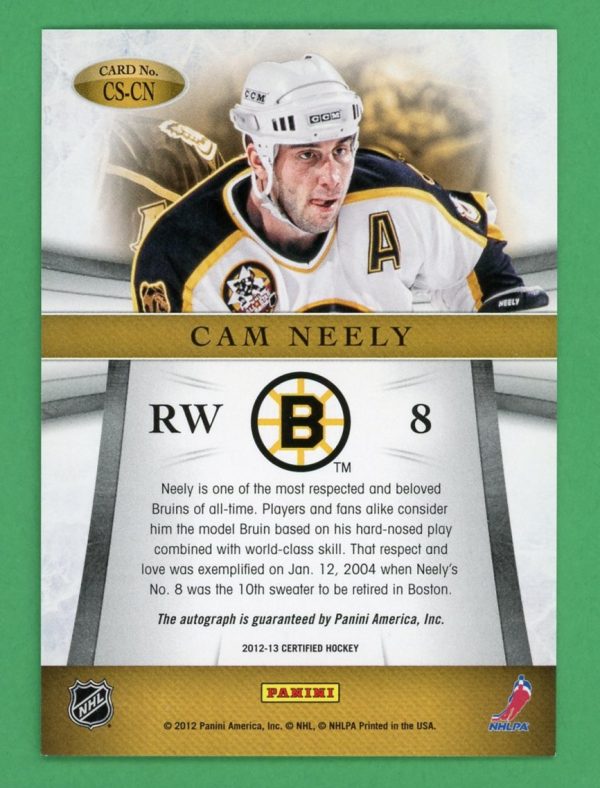 Cam Neely 2012-13 Panini Certified Signatures Auto Card #CS-CN