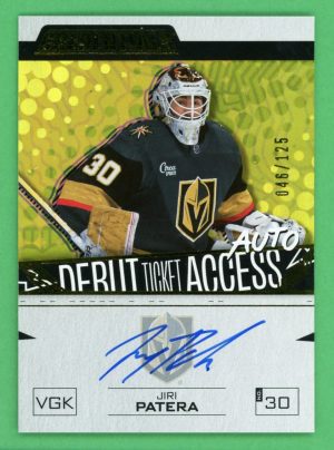 Jiri Patera 2023-24 Upper Deck Credentials Debut Ticket Access Yellow Auto 046/125 #DTAA-JP