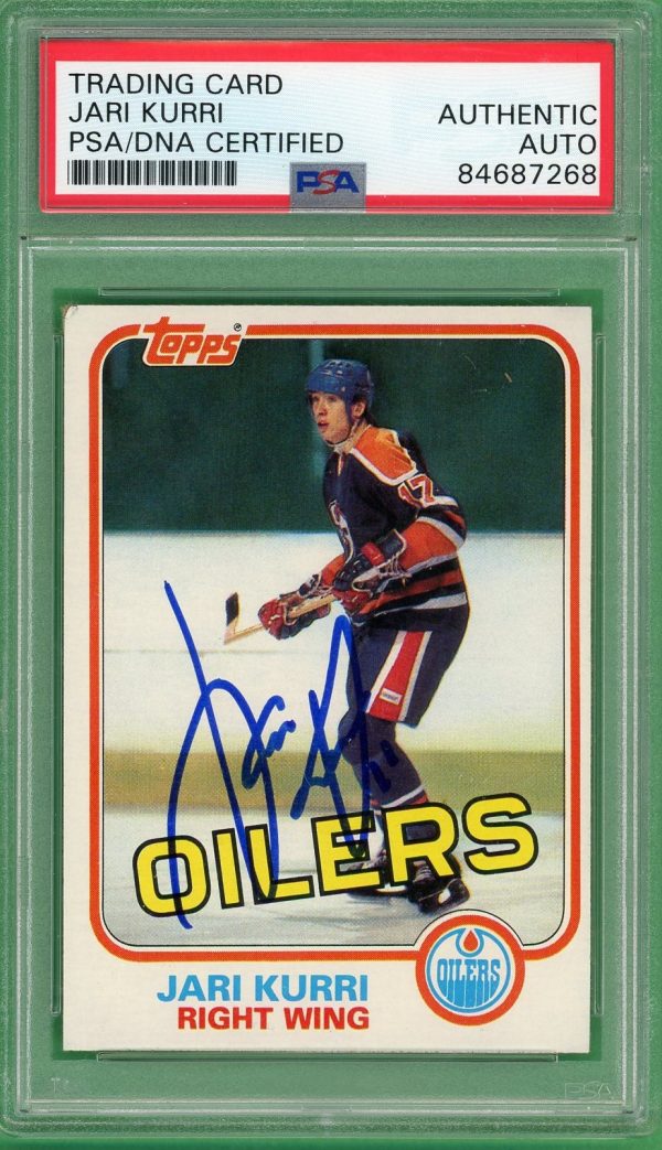 Jari Kurri Signed 1981-82 Topps Rookie Card #18 PSA AUTO AUTH (B)