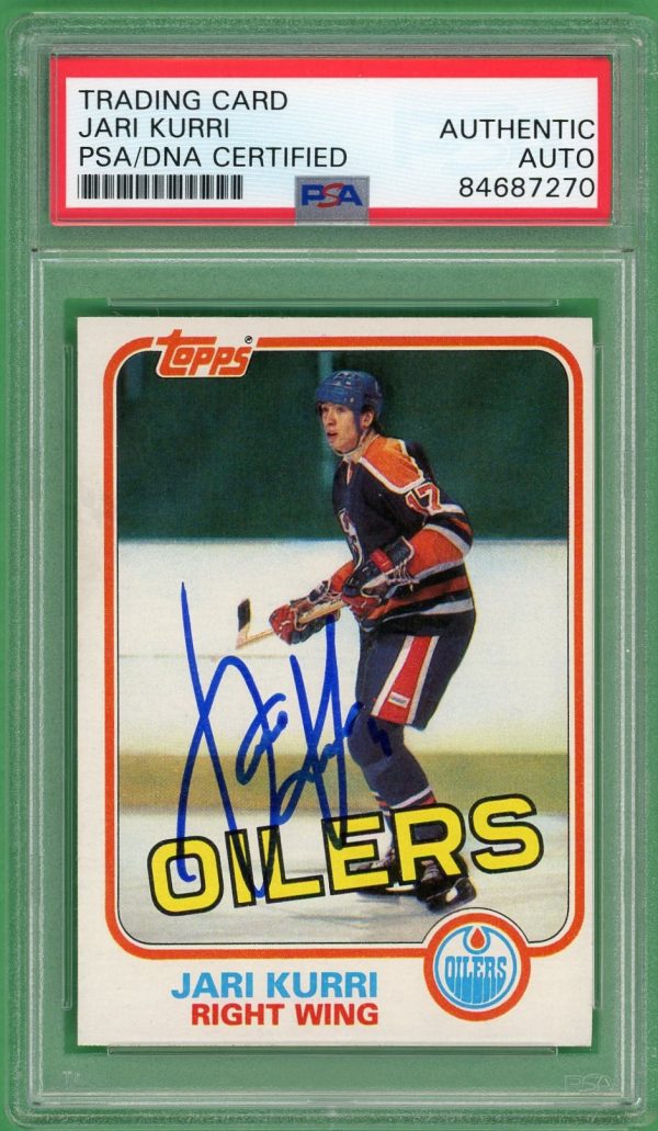 Jari Kurri Signed 1981-82 Topps Rookie Card #18 PSA AUTO AUTH (A)