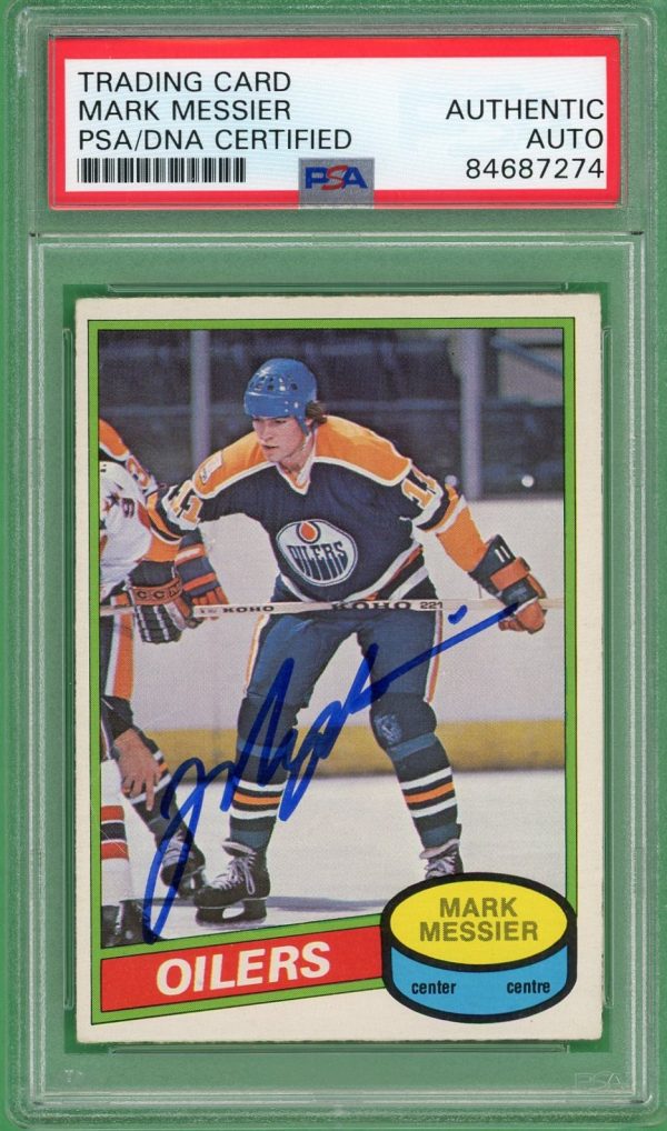 Mark Messier Signed 1980-81 O-Pee-Chee Rookie Card PSA AUTO AUTH