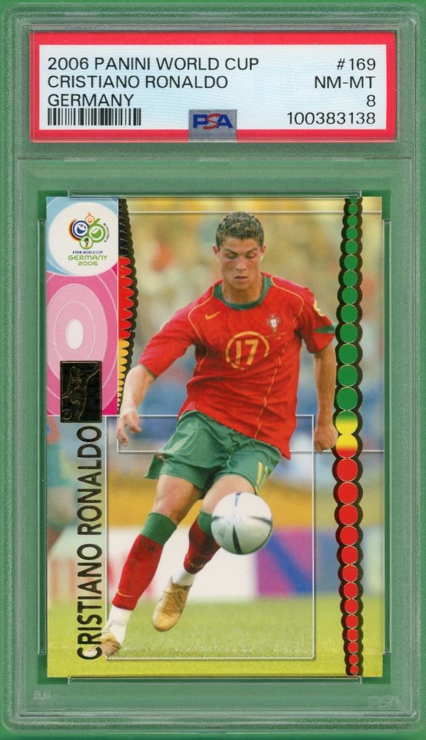 Cristiano Ronaldo 2006 Panini World Cup Germany Card #169 PSA 8