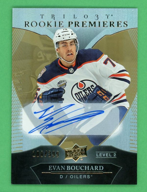 Evan Bouchard 2018-19 Trilogy Rookie Premieres Auto 100/399 #92