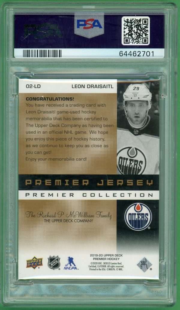 Leon Draisaitl 2019-20 Premier Retro Jersey Patch 3/5 PSA 9 POP 1