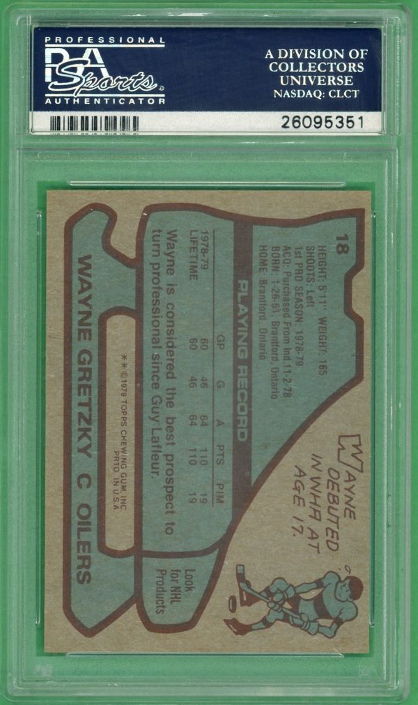 Wayne Gretzky 1979-80 Topps Rookie Card #18 PSA 8 NM-MT