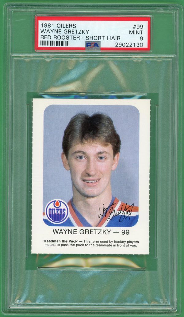 Wayne Gretzky 1981 Oilers Red Rooster "Headman the Puck" #99 PSA 9