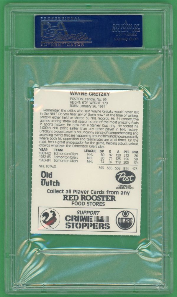 Wayne Gretzky 1984 Oilers Red Rooster Short Hair #99 PSA 10