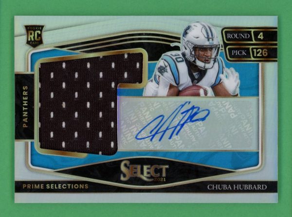 Chuba Hubbard 2021 Panini Select Prime Selections RPA /49 #PS-CHU