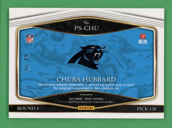 Chuba Hubbard 2021 Panini Select Prime Selections RPA /49 #PS-CHU