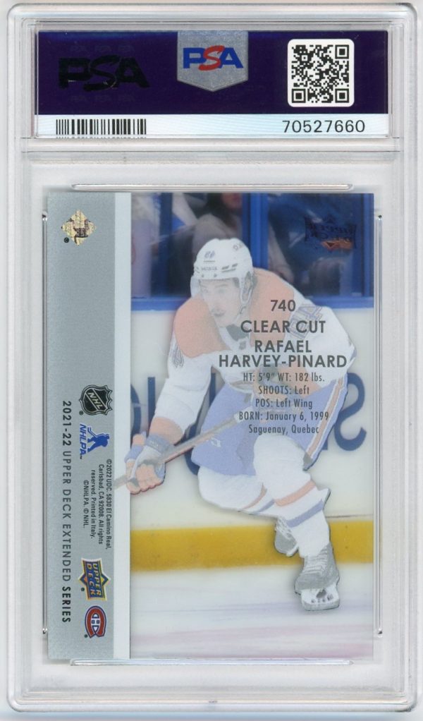 Raphael Harvey-Pinard 2021-22 Upper Deck Young Guns Clear Cut #740 PSA 9