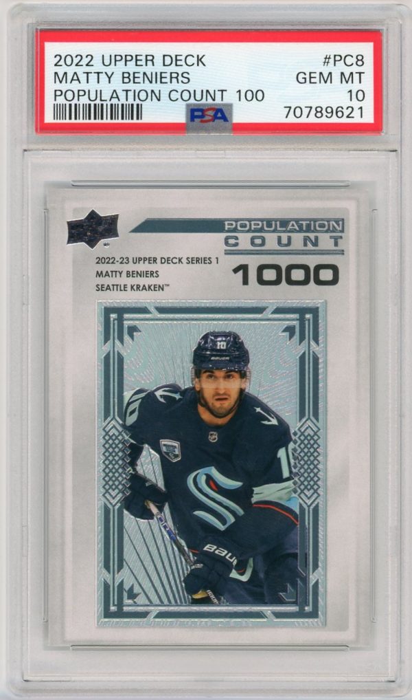 Matty Beniers 2022-23 Upper Deck Pop Count 100 RC #PC-8 PSA 10