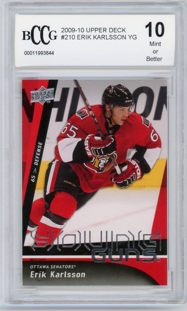 Erik Karlsson 2009-10 Upper Deck Young Guns RC #210 BCCG 10 (B)